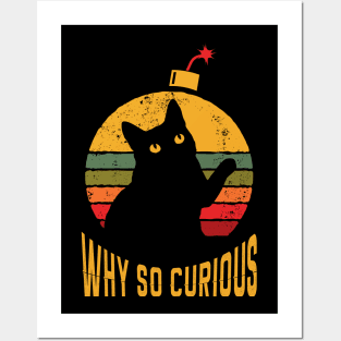 Why so curious Black Cat Posters and Art